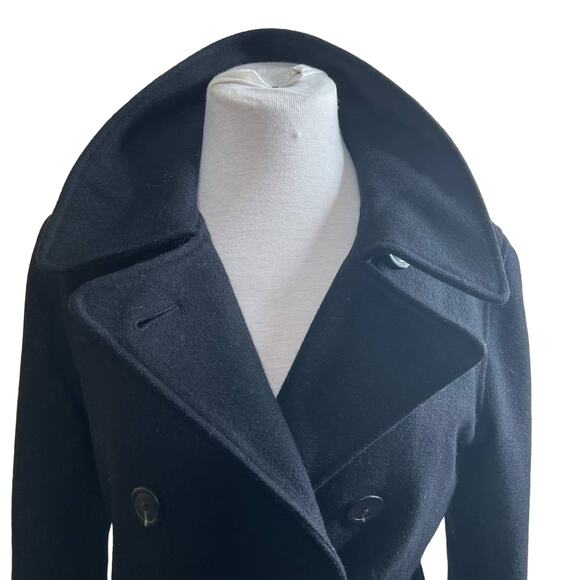 Gap Black Recycled Wool Double Button Coat Women's S - Picture 3 of 9